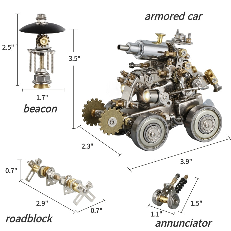 Alloy Armor-4 in 1 armored vehicle with LED Light